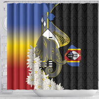 Eswatini Independence Day Shower Curtain Swaziland Nguni Shield African Pattern - Wonder Print Shop