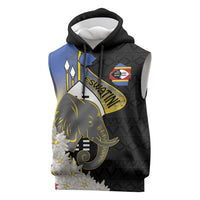 Eswatini Independence Day Sleeveless Hoodie Swaziland Nguni Shield African Pattern - Wonder Print Shop