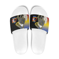 Eswatini Independence Day Slide Sandals Swaziland Nguni Shield African Pattern - Wonder Print Shop