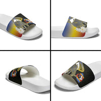 Eswatini Independence Day Slide Sandals Swaziland Nguni Shield African Pattern - Wonder Print Shop