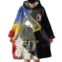 Eswatini Independence Day Wearable Blanket Hoodie Swaziland Nguni Shield African Pattern - Wonder Print Shop