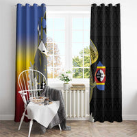 Eswatini Independence Day Window Curtain Swaziland Nguni Shield African Pattern - Wonder Print Shop