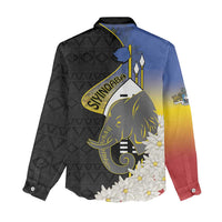 Eswatini Independence Day Women Casual Shirt Swaziland Nguni Shield African Pattern - Wonder Print Shop