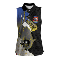 Eswatini Independence Day Women Sleeveless Polo Shirt Swaziland Nguni Shield African Pattern - Wonder Print Shop