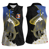 Eswatini Independence Day Women Sleeveless Polo Shirt Swaziland Nguni Shield African Pattern - Wonder Print Shop