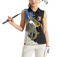 Eswatini Independence Day Women Sleeveless Polo Shirt Swaziland Nguni Shield African Pattern - Wonder Print Shop