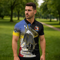 Eswatini Independence Day Zipper Polo Shirt Swaziland Nguni Shield African Pattern - Wonder Print Shop