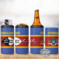 Swaziland 4 in 1 Can Cooler Tumbler Siyinqaba Eswatini Flag Style - Wonder Print Shop