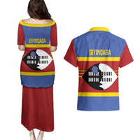 Swaziland Couples Matching Puletasi and Hawaiian Shirt Siyinqaba Eswatini Flag Style - Wonder Print Shop