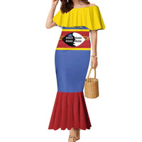 Swaziland Family Matching Mermaid Dress and Hawaiian Shirt Siyinqaba Eswatini Flag Style - Wonder Print Shop