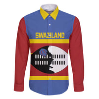 Swaziland Family Matching Off The Shoulder Long Sleeve Dress and Hawaiian Shirt Siyinqaba Eswatini Flag Style - Wonder Print Shop