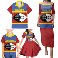 Swaziland Family Matching Puletasi and Hawaiian Shirt Siyinqaba Eswatini Flag Style - Wonder Print Shop