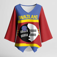 Swaziland Kimono Sleeve Blouse Siyinqaba Eswatini Flag Style - Wonder Print Shop