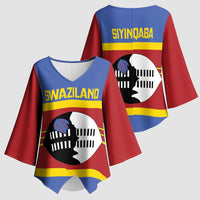 Swaziland Kimono Sleeve Blouse Siyinqaba Eswatini Flag Style - Wonder Print Shop