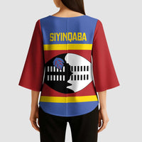 Swaziland Kimono Sleeve Blouse Siyinqaba Eswatini Flag Style - Wonder Print Shop