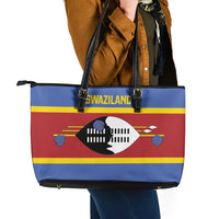 Swaziland Leather Tote Bag Siyinqaba Eswatini Flag Style - Wonder Print Shop
