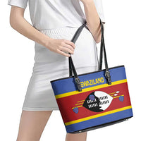 Swaziland Leather Tote Bag Siyinqaba Eswatini Flag Style - Wonder Print Shop