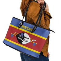 Swaziland Leather Tote Bag Siyinqaba Eswatini Flag Style - Wonder Print Shop