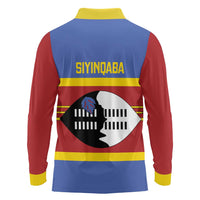 Swaziland Long Sleeve Polo Shirt Siyinqaba Eswatini Flag Style - Wonder Print Shop