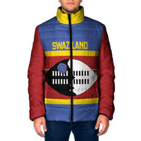 Swaziland Padded Jacket Siyinqaba Eswatini Flag Style - Wonder Print Shop