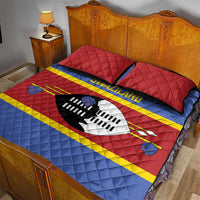 Swaziland Quilt Bed Set Siyinqaba Eswatini Flag Style - Wonder Print Shop