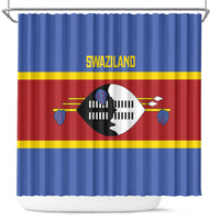 Swaziland Shower Curtain Siyinqaba Eswatini Flag Style - Wonder Print Shop
