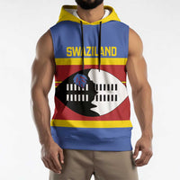 Swaziland Sleeveless Hoodie Siyinqaba Eswatini Flag Style - Wonder Print Shop