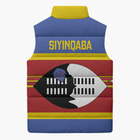 Swaziland Sleeveless Puffer Jacket Siyinqaba Eswatini Flag Style - Wonder Print Shop