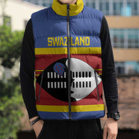 Swaziland Sleeveless Puffer Jacket Siyinqaba Eswatini Flag Style - Wonder Print Shop