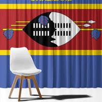 Swaziland Window Curtain Siyinqaba Eswatini Flag Style - Wonder Print Shop