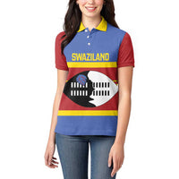Swaziland Women Polo Shirt Siyinqaba Eswatini Flag Style - Wonder Print Shop