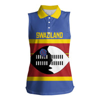 Swaziland Women Sleeveless Polo Shirt Siyinqaba Eswatini Flag Style - Wonder Print Shop