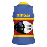 Swaziland Women Sleeveless Polo Shirt Siyinqaba Eswatini Flag Style - Wonder Print Shop