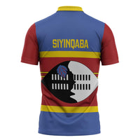 Swaziland Zipper Polo Shirt Siyinqaba Eswatini Flag Style - Wonder Print Shop