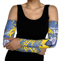 Eswatini Football Custom Arm Sleeves Sihlangu Semnikati Blue - Wonder Print Shop