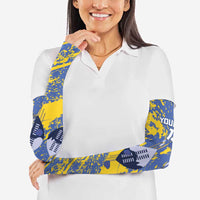 Eswatini Football Custom Arm Sleeves Sihlangu Semnikati Blue - Wonder Print Shop