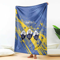 Eswatini Football Custom Blanket Sihlangu Semnikati Blue - Wonder Print Shop