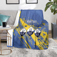 Eswatini Football Custom Blanket Sihlangu Semnikati Blue - Wonder Print Shop