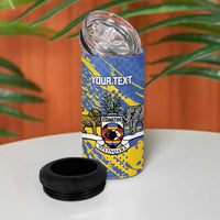 Eswatini Football Custom 4 in 1 Can Cooler Tumbler Sihlangu Semnikati Blue - Wonder Print Shop