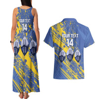 Eswatini Football Custom Couples Matching Tank Maxi Dress and Hawaiian Shirt Sihlangu Semnikati Blue - Wonder Print Shop