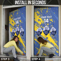 Eswatini Football Custom Door Cover Sihlangu Semnikati Blue - Wonder Print Shop