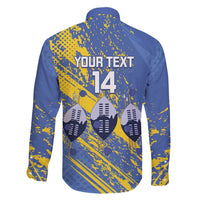 Eswatini Football Custom Family Matching Long Sleeve Bodycon Dress and Hawaiian Shirt Sihlangu Semnikati Blue - Wonder Print Shop