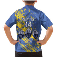 Eswatini Football Custom Family Matching Mermaid Dress and Hawaiian Shirt Sihlangu Semnikati Blue - Wonder Print Shop