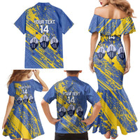 Eswatini Football Custom Family Matching Mermaid Dress and Hawaiian Shirt Sihlangu Semnikati Blue - Wonder Print Shop