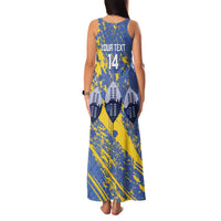 Eswatini Football Custom Family Matching Tank Maxi Dress and Hawaiian Shirt Sihlangu Semnikati Blue - Wonder Print Shop