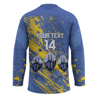 Eswatini Football Custom Hockey Jersey Sihlangu Semnikati Blue - Wonder Print Shop