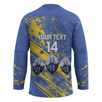 Eswatini Football Custom Hockey Jersey Sihlangu Semnikati Blue - Wonder Print Shop