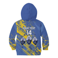 Eswatini Football Custom Kid Hoodie Sihlangu Semnikati Blue - Wonder Print Shop
