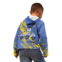 Eswatini Football Custom Kid Hoodie Sihlangu Semnikati Blue - Wonder Print Shop