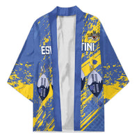 Eswatini Football Custom Kimono Sihlangu Semnikati Blue - Wonder Print Shop
